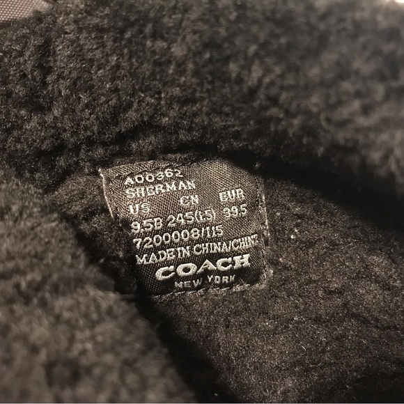 Coach Sherman suede black winter mid calf boots women size 9.5 B - Picture 8 of 9